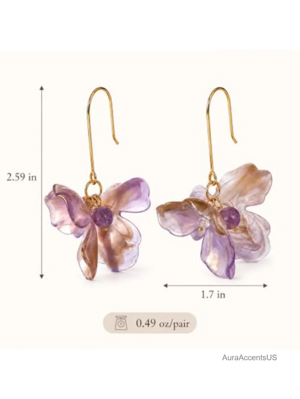 Translucent Acrylic Flower Dangle Earrings for Women Gold Hook Statement Jewelry